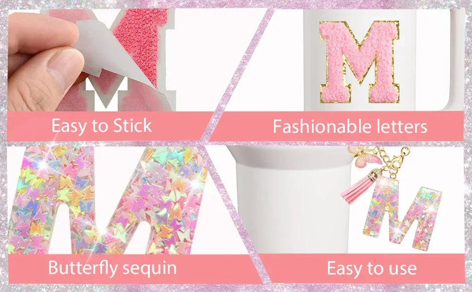 8PCS Cup Accessories Set for Stanley 30oz 40oz Tumbler Straw Topper Cover Cap Boot,Spill Proof Stopper Charm Initials Sticker