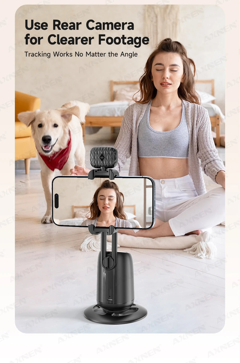 AI Auto-Tracking Phone Gimbal 360° Rotating Face Tracking Stabilizer Portable Desktop Holder for Live Streaming & Photo Shooting