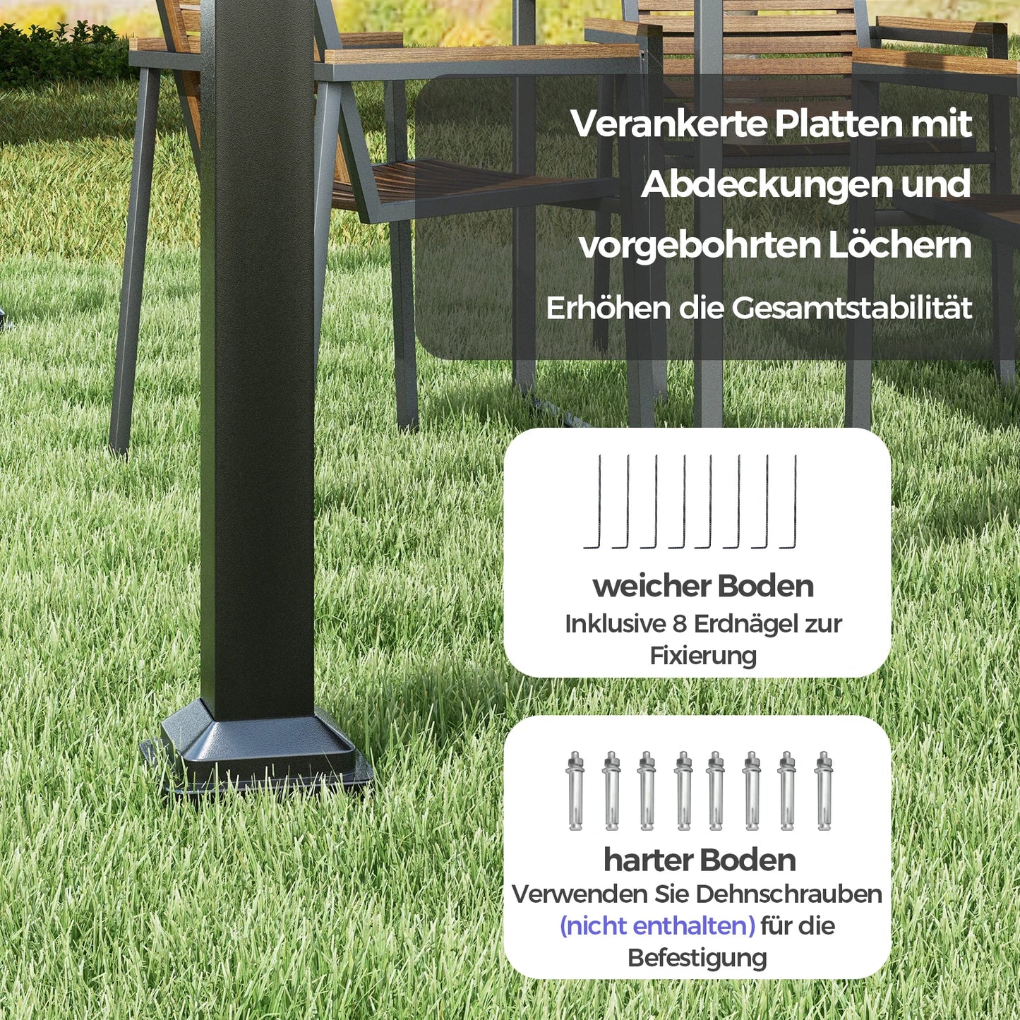 Pergola with sliding roof, 3.1x3.1 m pavilion waterproof stable winter resistant, garden pavilion with sturdy metal pillars for terrace