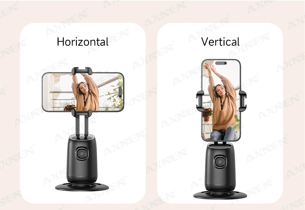 AI Auto-Tracking Phone Gimbal 360° Rotating Face Tracking Stabilizer Portable Desktop Holder for Live Streaming & Photo Shooting
