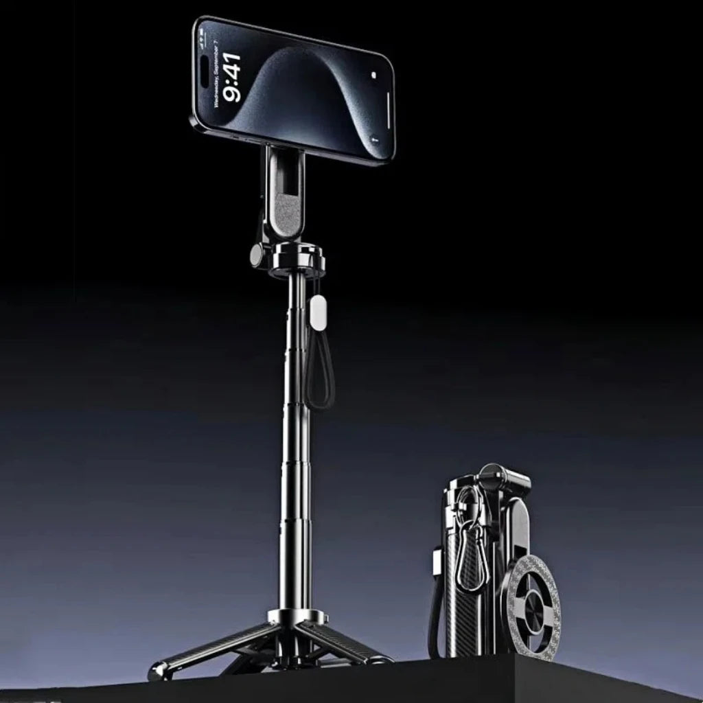 4-in-1 Multifunctional Magnetic mini Selfie Stick with 360° Rotation Wireless Bluetooth Control Magnetic Phone Holder